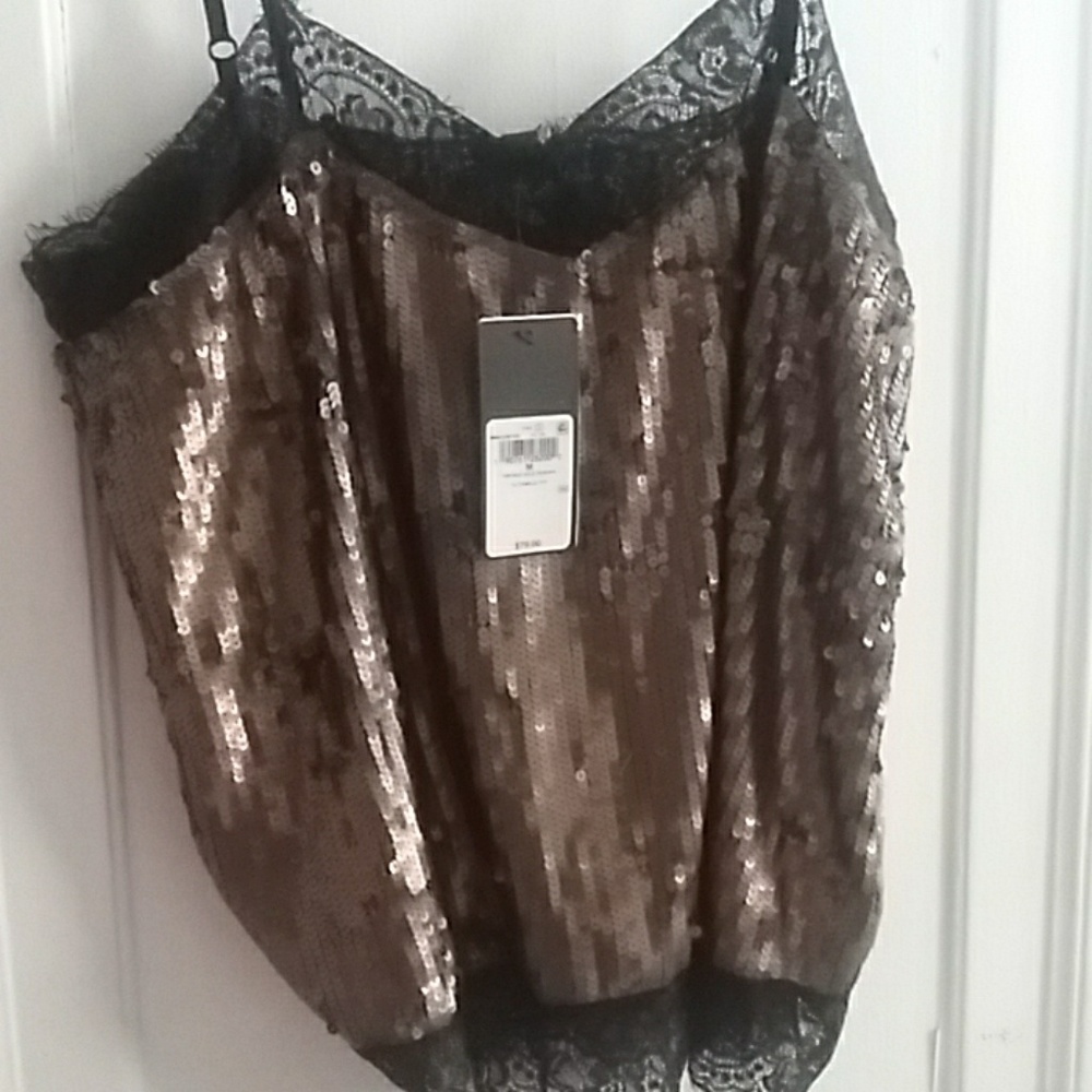 Guess, Gold and black, Sequin blouse